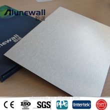 Alunewall plata cepilló el panel compuesto de aluminio ignífugo clase A2 / B1 FR / A2 acp con un ancho máximo de 2 metros